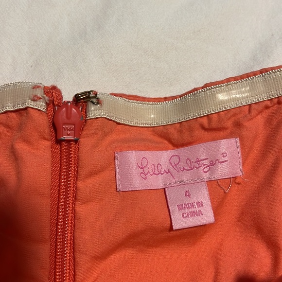 Lilly Pulitzer Orange Dress Size 4 - Picture 3 of 4